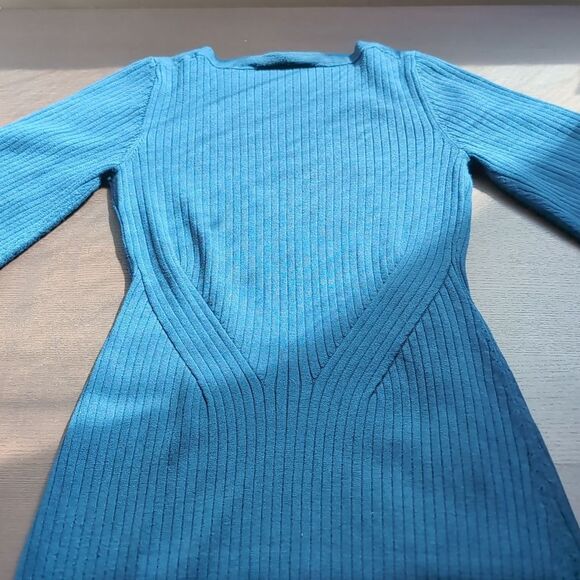 Lk Bennett London Capsule Wardrobe Blue Rib knit Tonya Dress S - Picture 8 of 11
